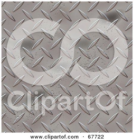 Royalty-Free (RF) Clipart Illustration of a Worn Diamond Plate Metal Background by Arena Creative