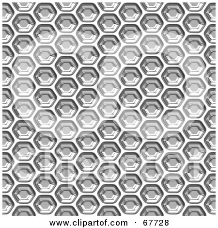 Royalty-Free (RF) Clipart Illustration of a Light Shiny Honeycomb Background by Arena Creative