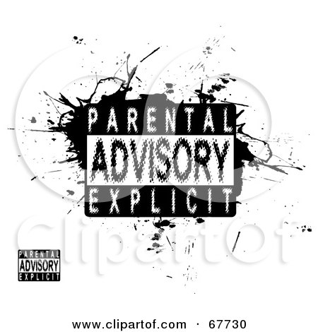 Royalty-Free (RF) Clipart Illustration of a Blurred Parental Advisory Explicit Stamp On Black Grunge And White by Arena Creative
