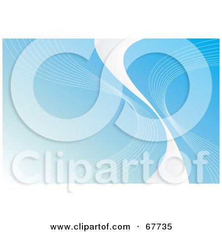 Royalty-Free (RF) Clipart Illustration of White Lines And A White Swoosh On Blue by Arena Creative