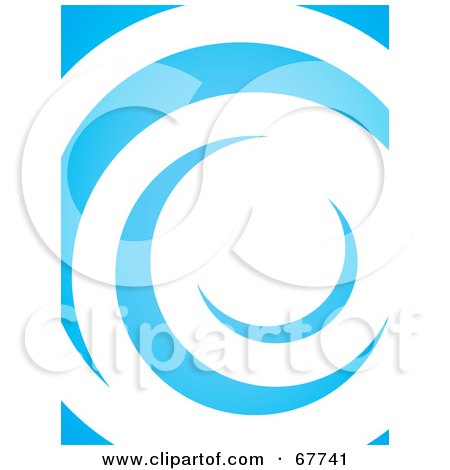 Royalty-Free (RF) Clipart Illustration of a Blue Abstract Spiral On White by Arena Creative