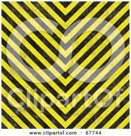 Royalty-Free (RF) Clipart Illustration of a V Angled Yellow And Black Hazard Stripe Background by Arena Creative