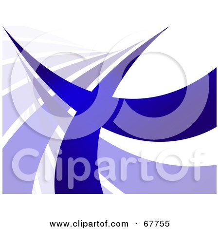 Royalty-Free (RF) Clipart Illustration of a Blue Swoosh Line On White Background - Version 1 by Arena Creative