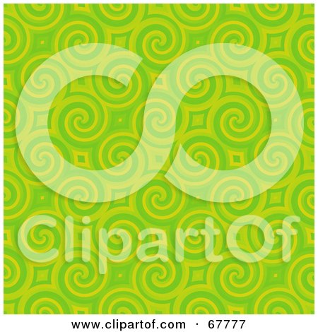 Royalty-Free (RF) Clipart Illustration of a Trendy Spiraling Green Pattern Background by Arena Creative