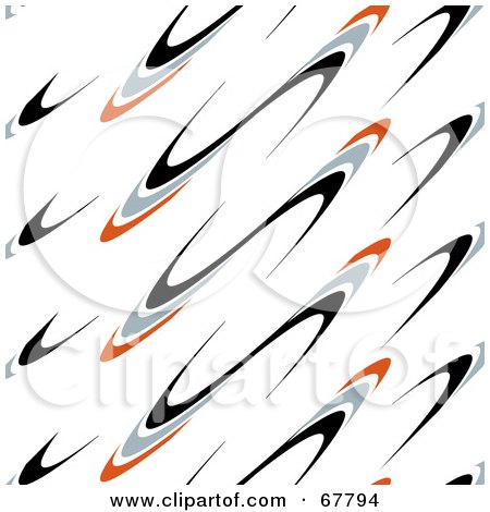 Royalty-Free (RF) Clipart Illustration of Gray, Black And Orange Infinity Swooshes On White by Arena Creative