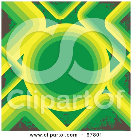 Royalty-Free (RF) Clipart Illustration of a Green, Brown And Yellow Circle Background by Arena Creative