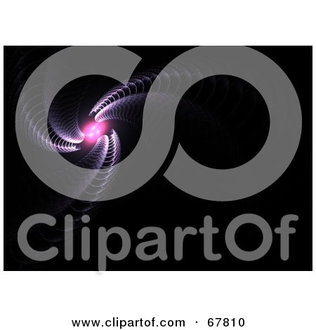 Royalty-Free (RF) Clipart Illustration of a Purple Spiral Fractal In The Corner Of A Black Background by Arena Creative