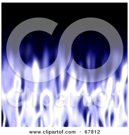 Royalty-Free (RF) Clipart Illustration of a Black Background With Blurry Blue Flames by Arena Creative