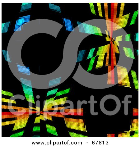 Royalty-Free (RF) Clipart Illustration of a Disco Rainbow Background On Black by Arena Creative