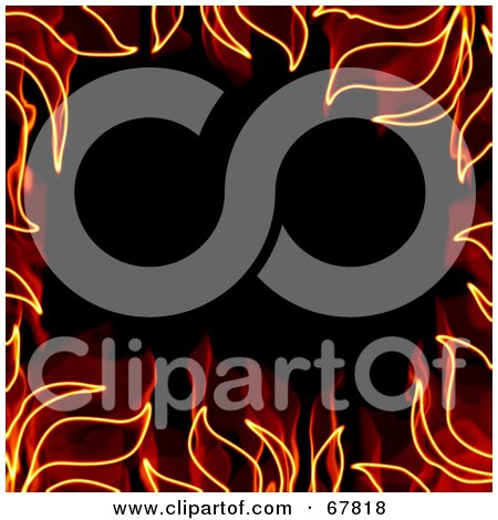 Royalty-Free (RF) Clipart Illustration of a Fiery Orange Border Around Black by Arena Creative