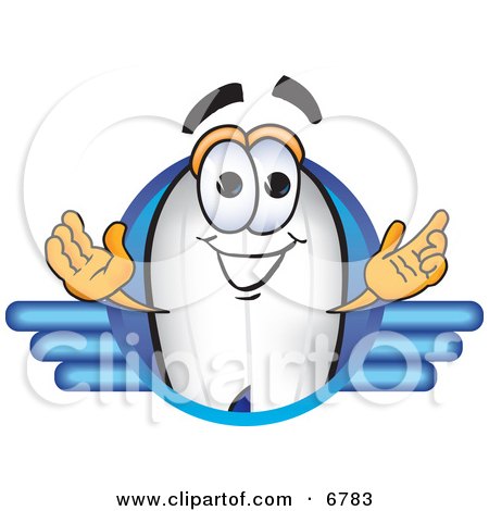 Clipart Picture of a Blimp Mascot Cartoon Character Logo by Mascot Junction