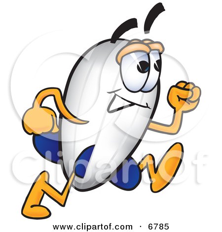 Clipart Picture of a Blimp Mascot Cartoon Character Running by Mascot Junction