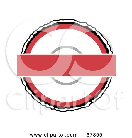 Royalty-Free (RF) Clipart Illustration of a Red And White Circular Batdge Logo On White by Arena Creative