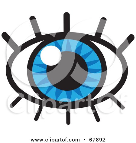 Royalty-Free (RF) Clipart Illustration of a Sparkling Blue Eye With Lashes by Rosie Piter
