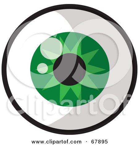 Royalty-Free (RF) Clipart Illustration of a Sparkling Round Green Eye by Rosie Piter