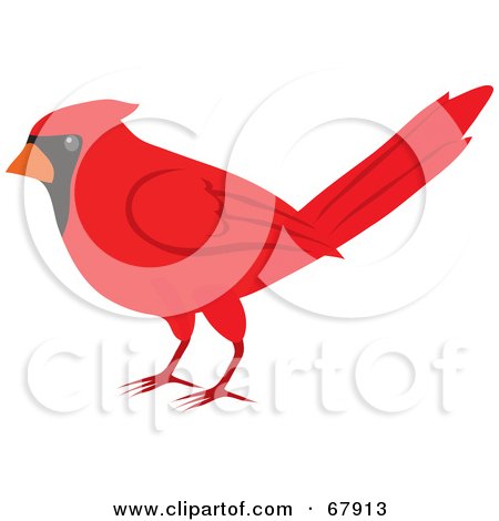 Royalty-Free (RF) Clipart Illustration of a Red Cardinal Bird by Rosie Piter