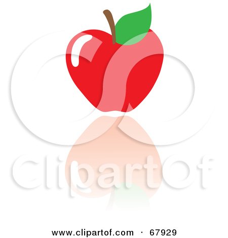 Royalty-Free (RF) Clipart Illustration of a Red Apple With a Reflection by Rosie Piter