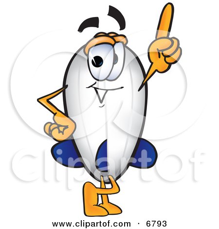 Clipart Picture of a Blimp Mascot Cartoon Character Pointing Upwards by Mascot Junction