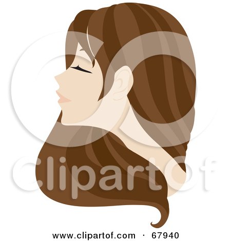 Royalty-Free (RF) Clipart Illustration of a Beautiful Brunette Woman With Long Hair by Rosie Piter
