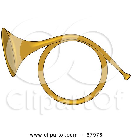 Royalty-Free (RF) Clipart Illustration of a Brass French Horn by Pams Clipart