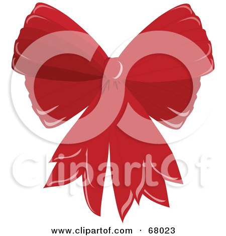 Royalty-Free (RF) Clipart Illustration of a Red Double Christmas Bow by Pams Clipart