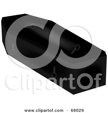 Royalty-Free (RF) Clipart Illustration of a Shiny Black Coffin by Pams Clipart