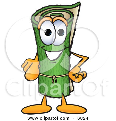 Clipart Picture of a Green Carpet Mascot Cartoon Character Pointing at the Viewer by Mascot Junction