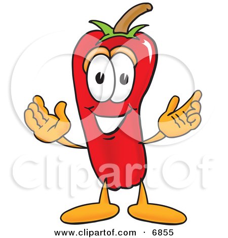 Clipart Picture of a Chili Pepper Mascot Cartoon Character by Toons4Biz