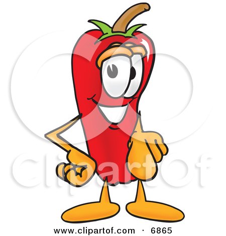 Clipart Picture of a Chili Pepper Mascot Cartoon Character Pointing at the Viewer by Mascot Junction