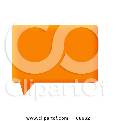 Royalty-Free (RF) Clipart Illustration of a Square Orange Chat Box Window by oboy