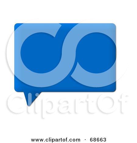 Royalty-Free (RF) Clipart Illustration of a Square Blue Chat Box Window by oboy