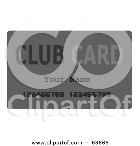 Royalty-Free (RF) Clipart Illustration of a Gray Membership Club Card by oboy