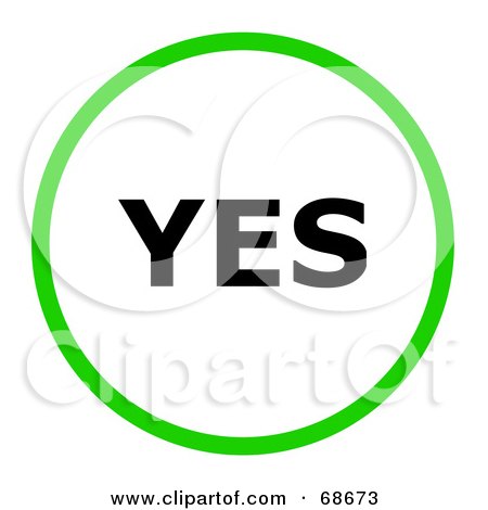 Royalty-Free (RF) Clipart Illustration of a Green Yes Circle by oboy