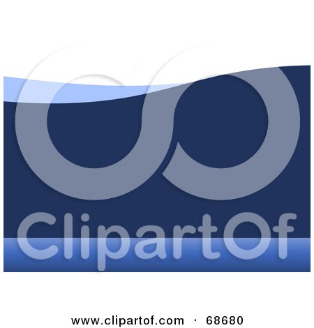 Royalty-Free (RF) Clipart Illustration of a Simple Blue Wave Background With Text Space by oboy