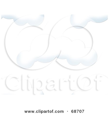 Royalty-Free (RF) Clipart Illustration of a White Background With Puffy Clouds by oboy