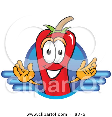 Clipart Picture of a Chili Pepper Mascot Cartoon Character Logo by Mascot Junction