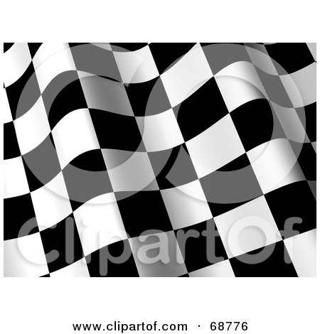 Royalty-Free (RF) Clipart Illustration of a 3d Wavy Racing Flag Background - Version 1 by ShazamImages