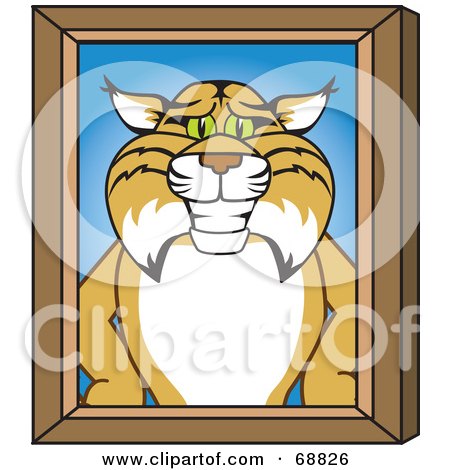 Royalty-Free (RF) Clipart Illustration of a Bobcat Character Portrait by Mascot Junction