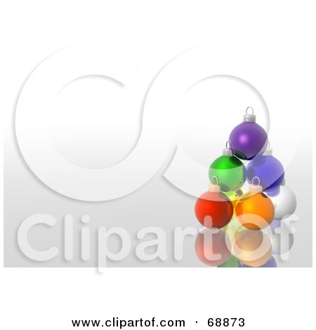 Royalty-Free (RF) Clipart Illustration of a Stack Of Colorful Reflective 3d Christmas Baubles by dero