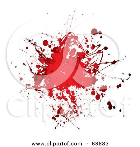 Royalty-Free (RF) Clipart Illustration of a Red And White Blood Splatter Background - Version 5 by michaeltravers