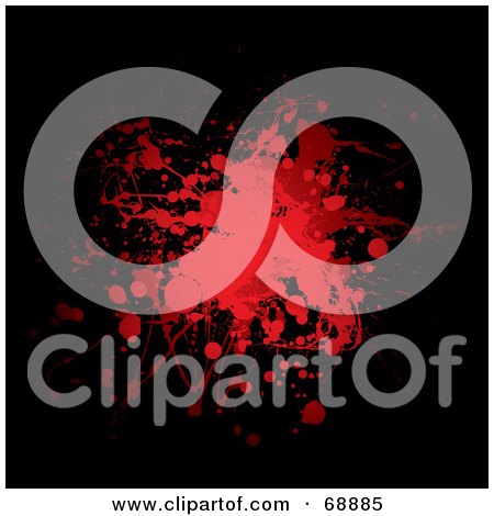 Royalty-Free (RF) Clipart Illustration of a Red And Black Blood Splatter Background - Version 4 by michaeltravers