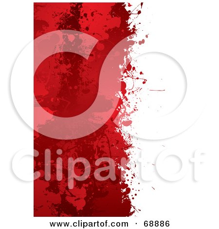 Royalty-Free (RF) Clipart Illustration of a Red And White Blood Splatter Background - Version 4 by michaeltravers