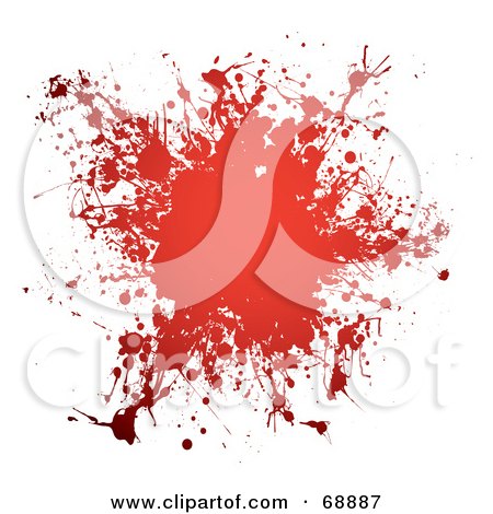 Royalty-Free (RF) Clipart Illustration of a Red And White Blood Splatter Background - Version 3 by michaeltravers