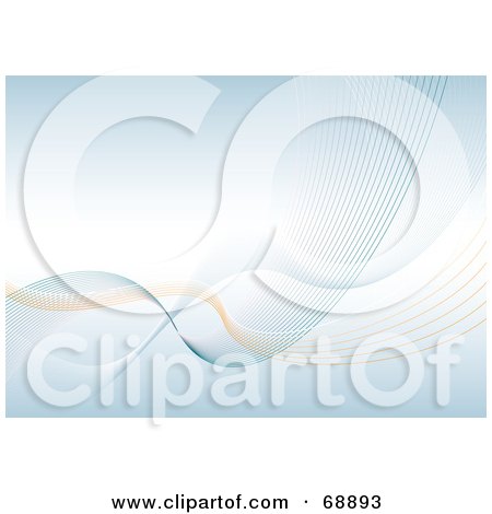 Royalty-Free (RF) Clipart Illustration of a Pastel Blue Wave Background by michaeltravers