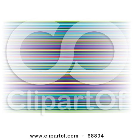 Royalty-Free (RF) Clipart Illustration of a Background Of Colorful Thin Horizontal Stripes by michaeltravers