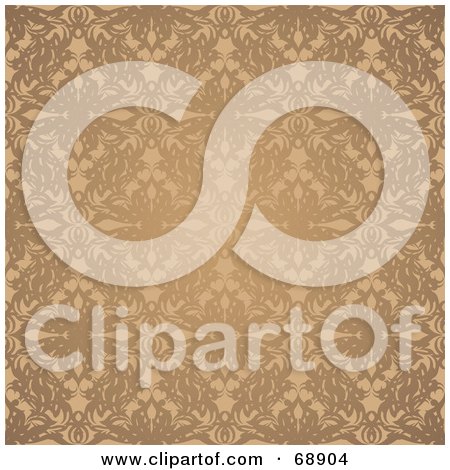 Royalty-Free (RF) Clipart Illustration of a Shiny Gold Silk Floral Pattern Background by michaeltravers