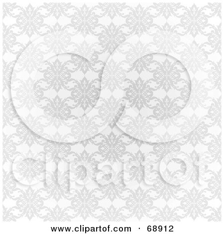 Royalty-Free (RF) Clipart Illustration of a Gray Floral Pattern Background by michaeltravers