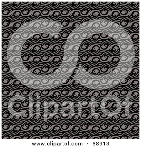 Royalty-Free (RF) Clipart Illustration of a Black And Gray Swirl Pattern Background by michaeltravers