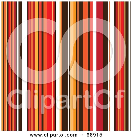 Royalty-Free (RF) Clipart Illustration of a Background Of Autumn Colored Stripes by michaeltravers