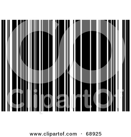 Royalty-Free (RF) Clipart Illustration of a Background Of Black And White Bar Code Stripes by michaeltravers